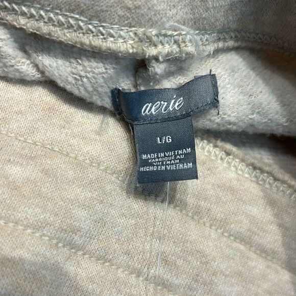 Aerie Knit Joggers Sz Large Cream Sweater Knit Pocket Detail - Picture 7 of 8
